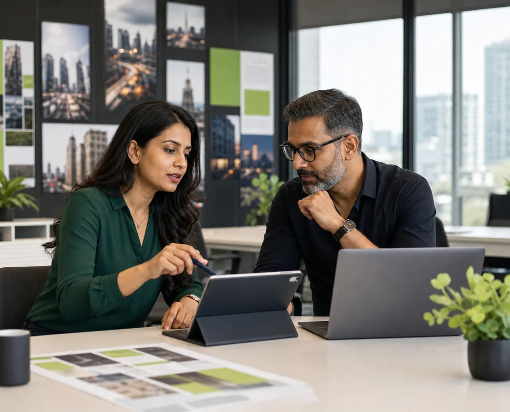 Indian agency partners collaborating on a client growth proposal